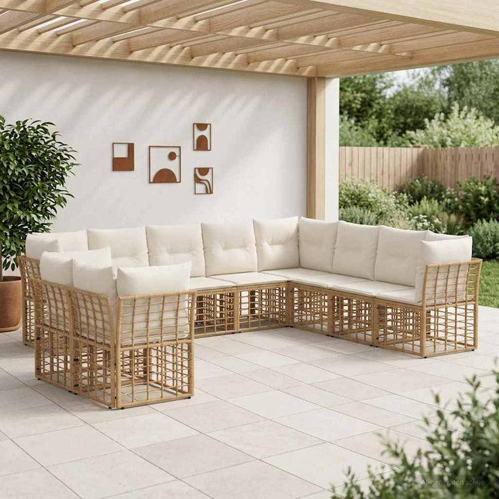 Udendørs sofagruppe Naturfarvet Polyester