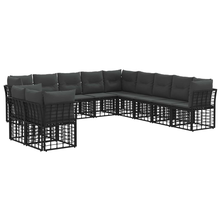 Udendørs sofagruppe Sort Polyester