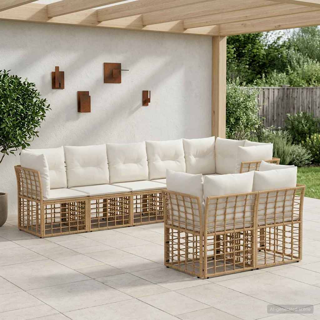 Udendørs sofagruppe Naturfarvet Polyester