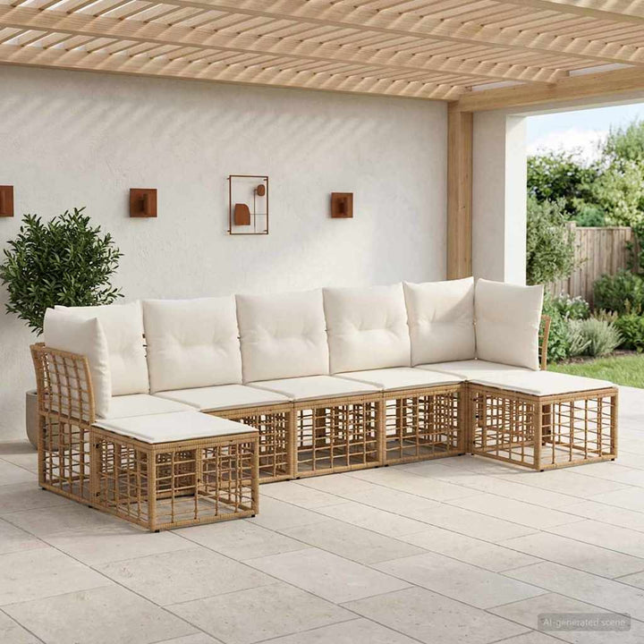 Udendørs sofagruppe Naturfarvet Polyester