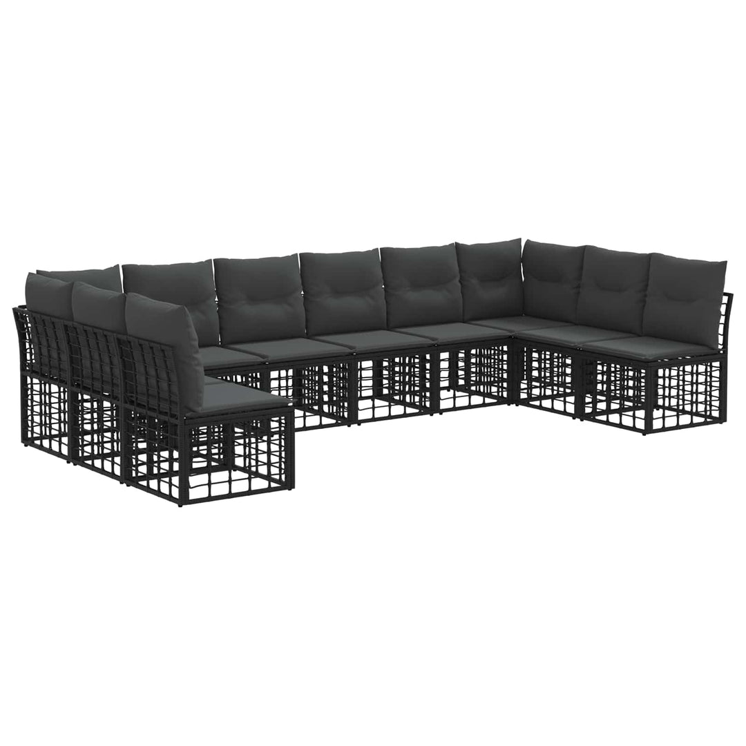 Udendørs sofagruppe Sort Polyester