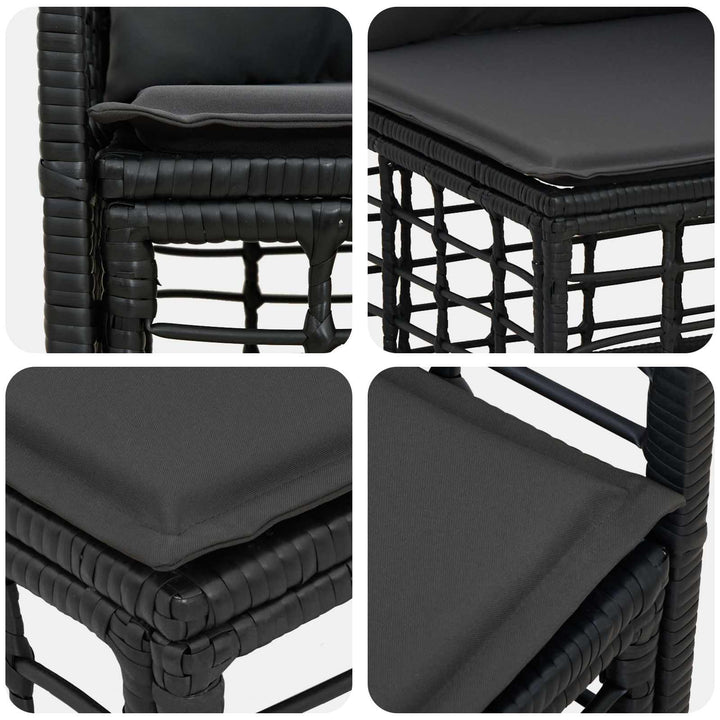 Udendørs sofagruppe 12 stk. Sort og Mørkegrå Polyester