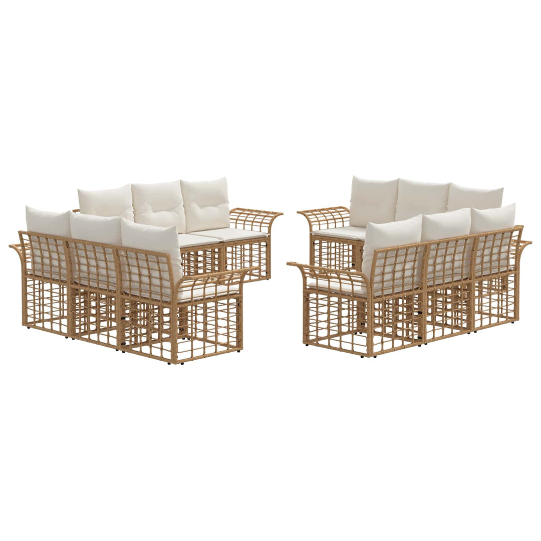 Udendørs sofagruppe 12 stk. Naturlig og Creme Hvid Polyester