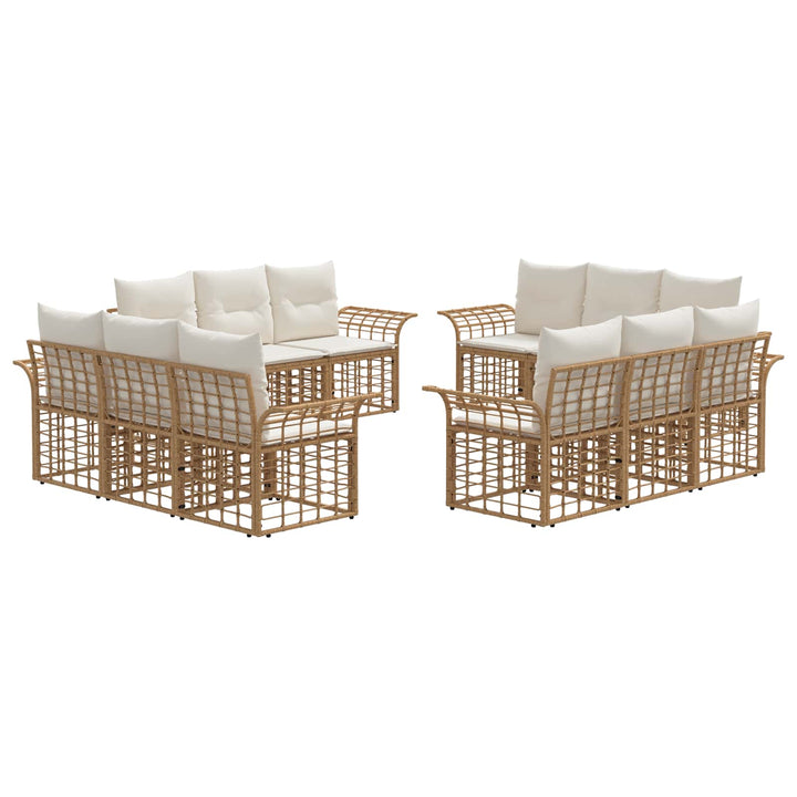 Udendørs sofagruppe 12 stk. Naturlig og Creme Hvid Polyester