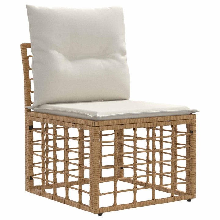 Havesofa Sæt 7 stk. Naturlig og Creme Hvid polyrattan