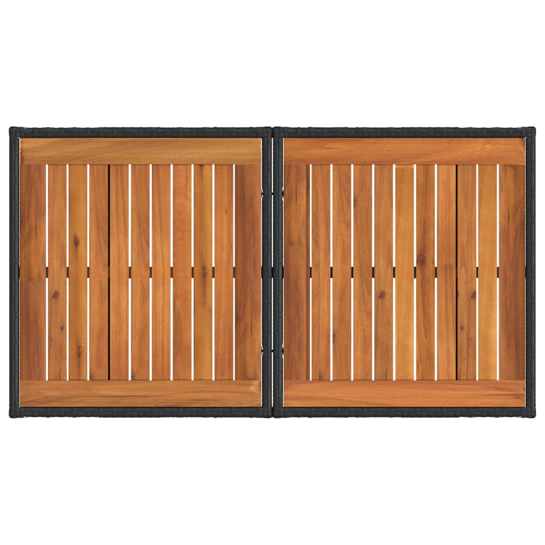 Havesofa Sæt 9 stk. Sort og Mørkegrå polyrattan