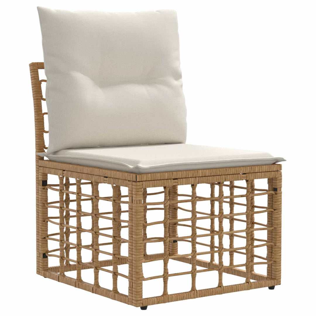 Havesofa Sæt 6 stk. Naturlig og Creme Hvid polyrattan