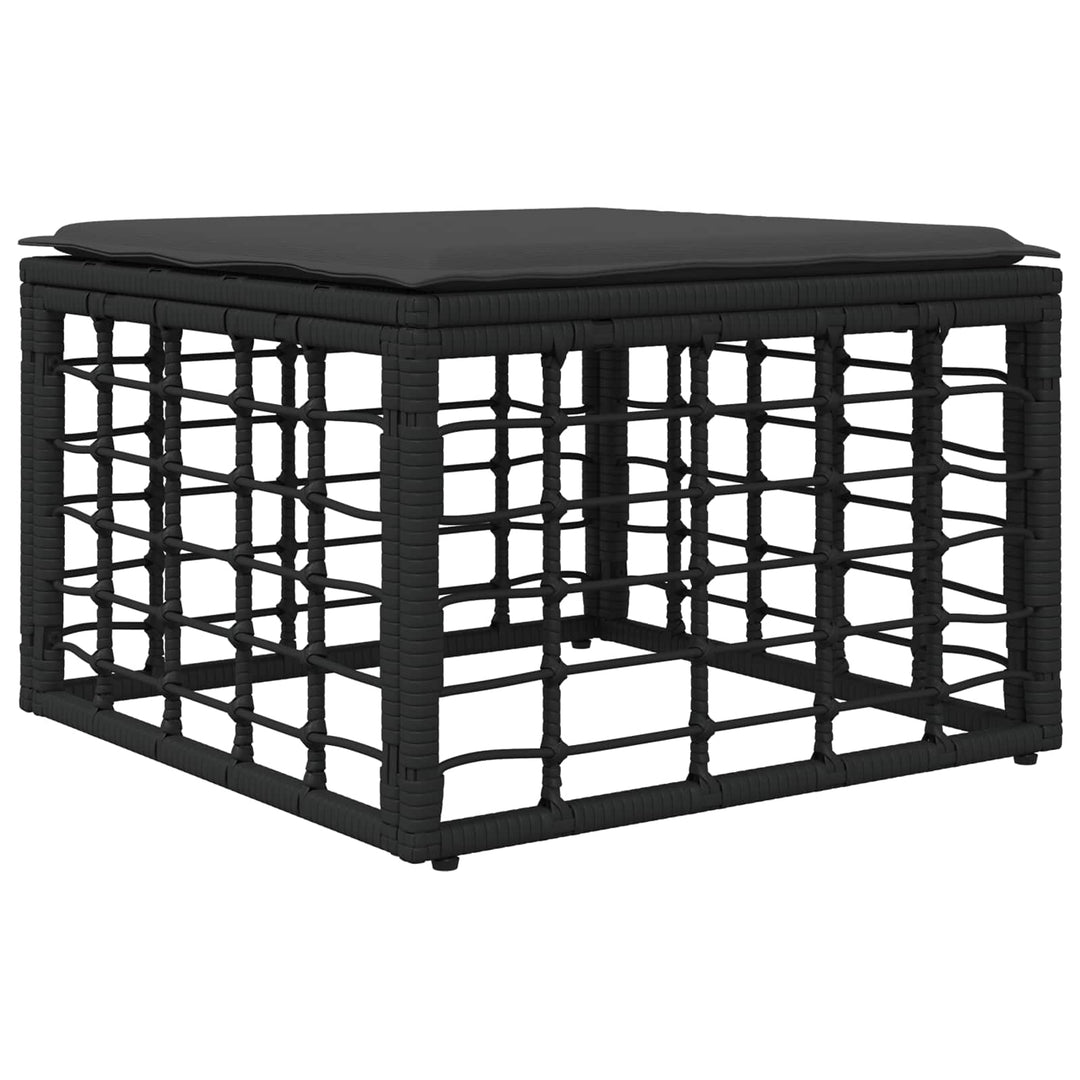 Havesofa Sæt 8 stk. Sort og Mørkegrå polyrattan