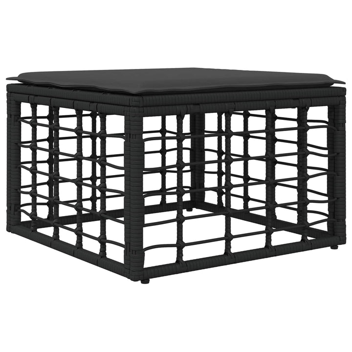 Havesofa Sæt 10 stk. Sort og Mørkegrå polyrattan