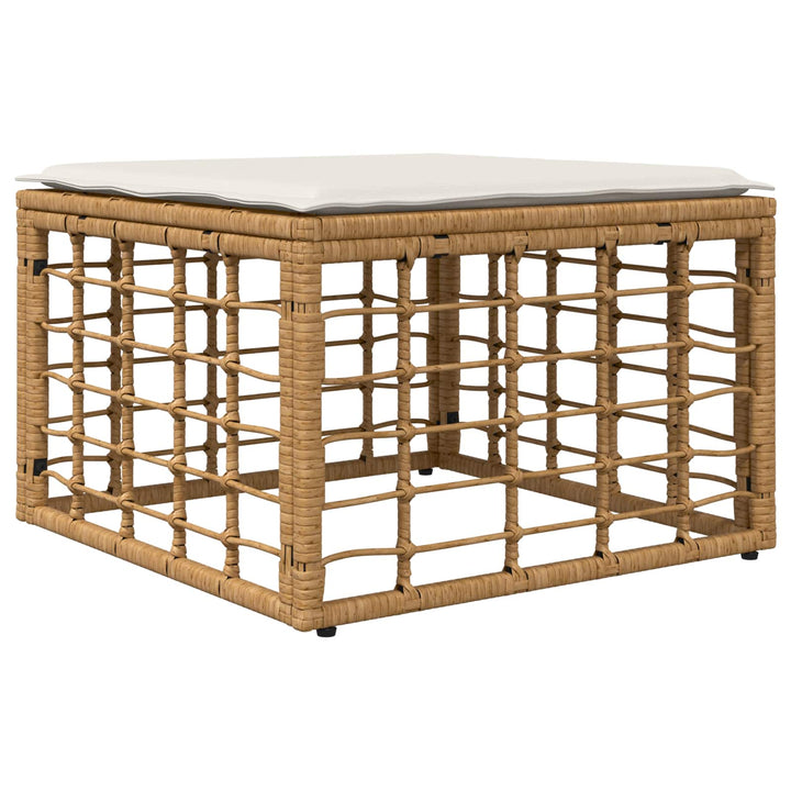 Havesofa Sæt 10 stk. Naturlig og Creme Hvid polyrattan