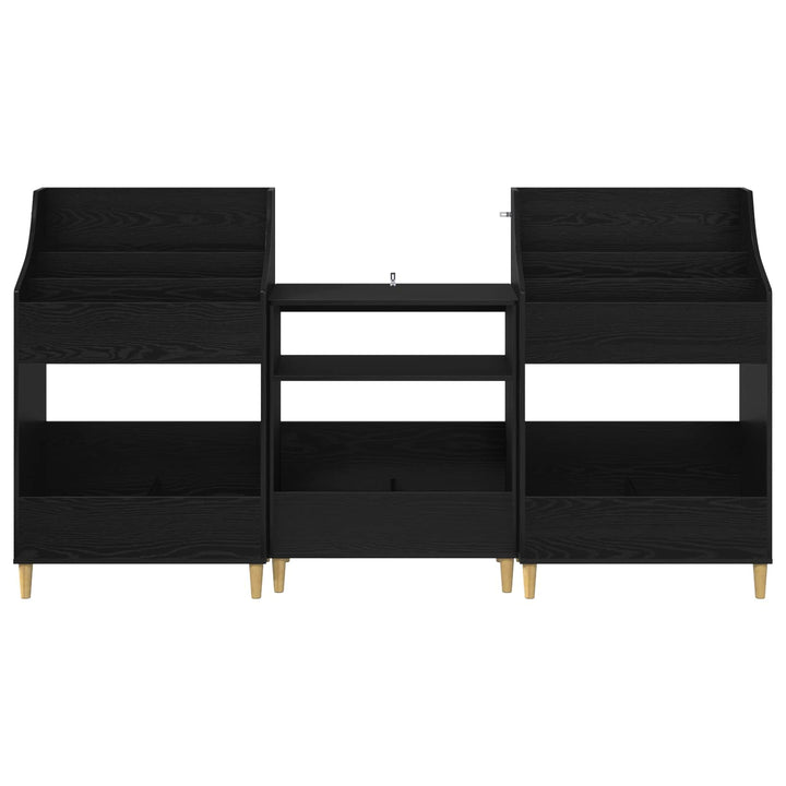 Mediehylle Sæt 3 stk. Sort eg 212 x 46 x 112 cm Konstrueret træ