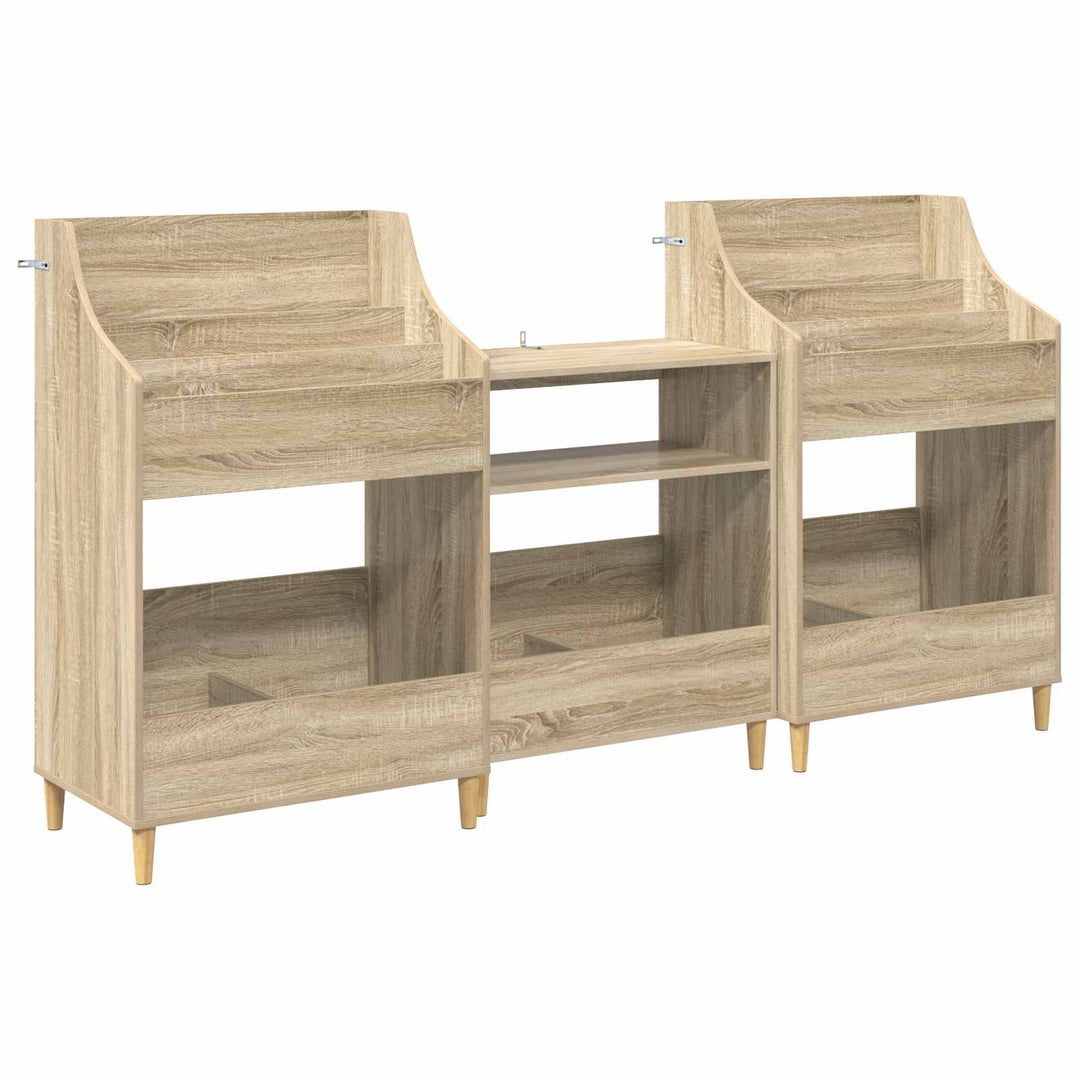 Mediehylle Sæt 3 stk. Sonoma-eg 212 x 46 x 112 cm