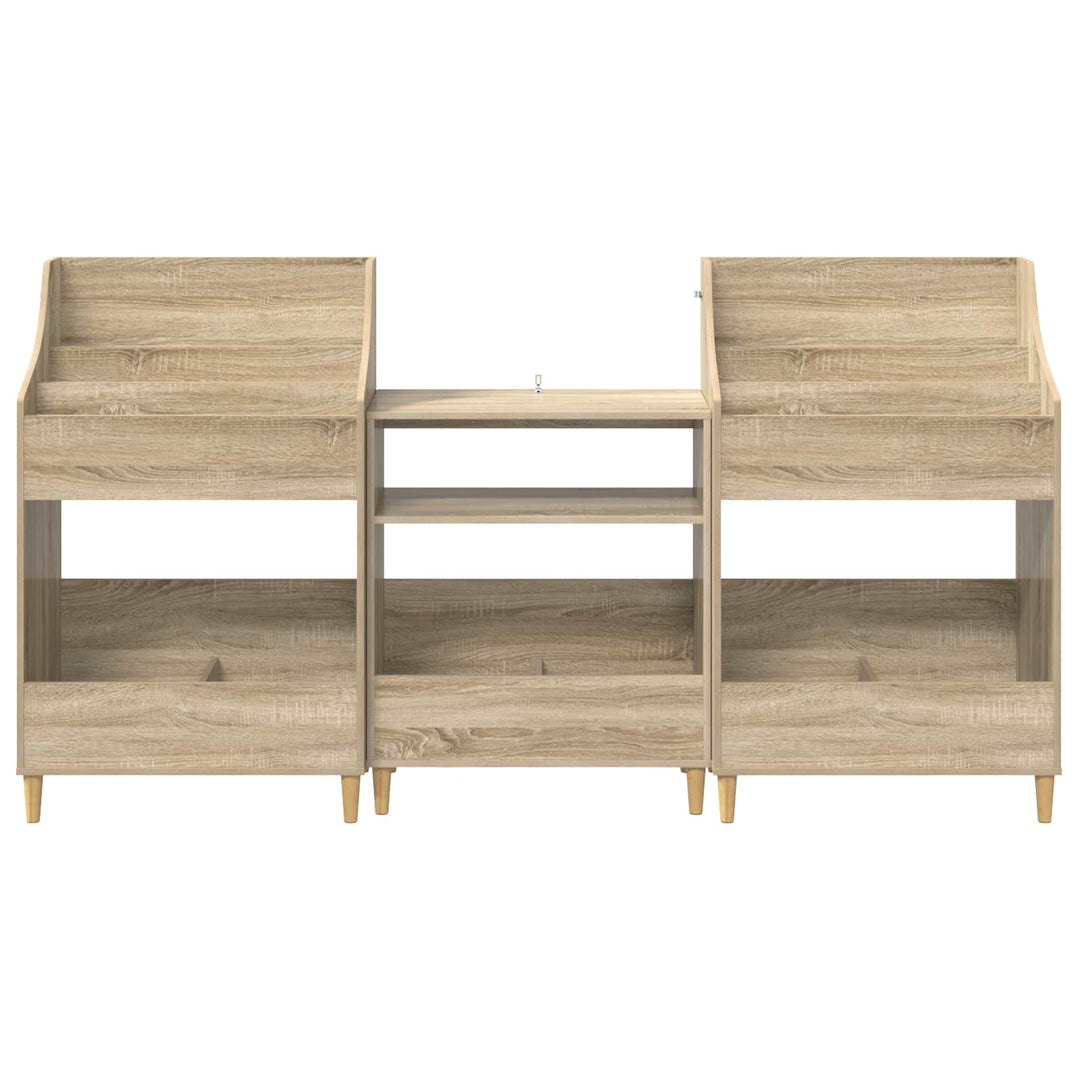 Mediehylle Sæt 3 stk. Sonoma-eg 212 x 46 x 112 cm
