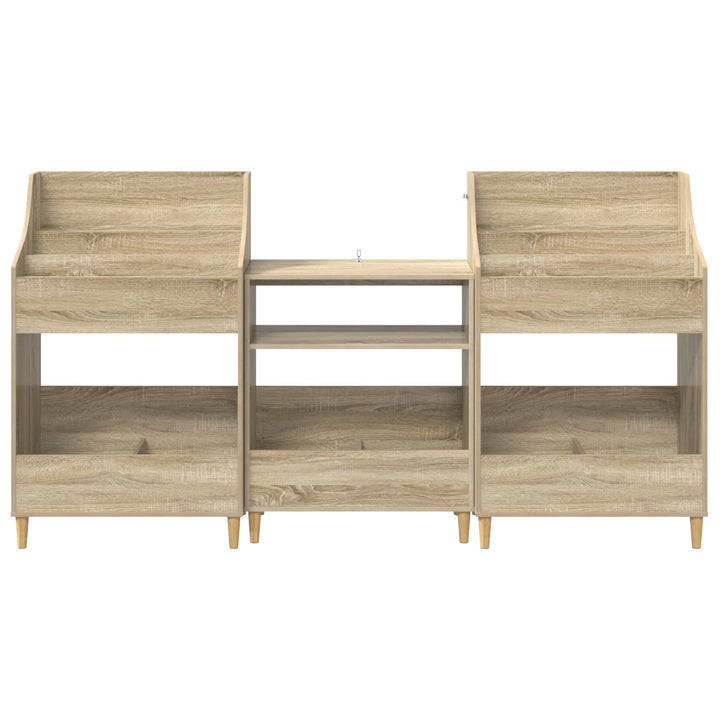 Mediehylle Sæt 3 stk. Sonoma-eg 212 x 46 x 112 cm
