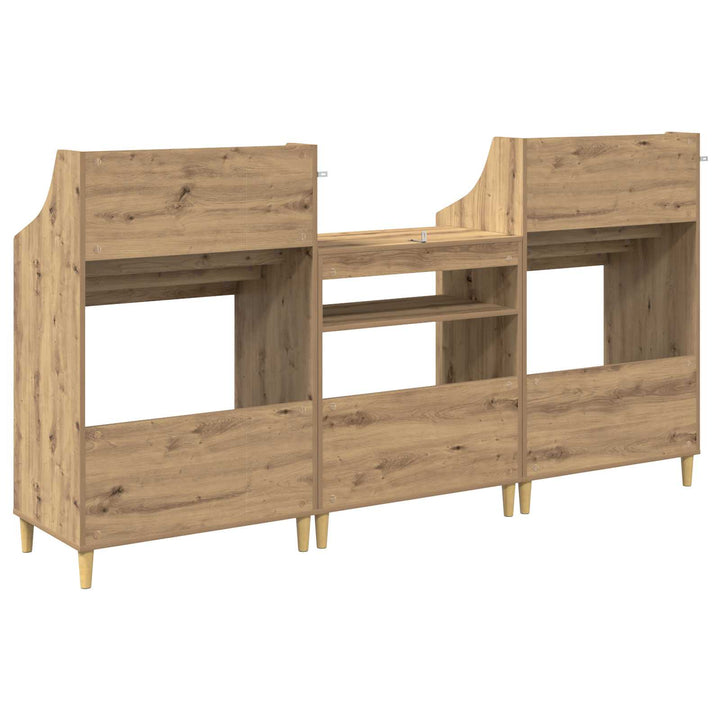 Mediehylle Sæt 3 stk. Artisan-eg 212 x 46 x 112 cm