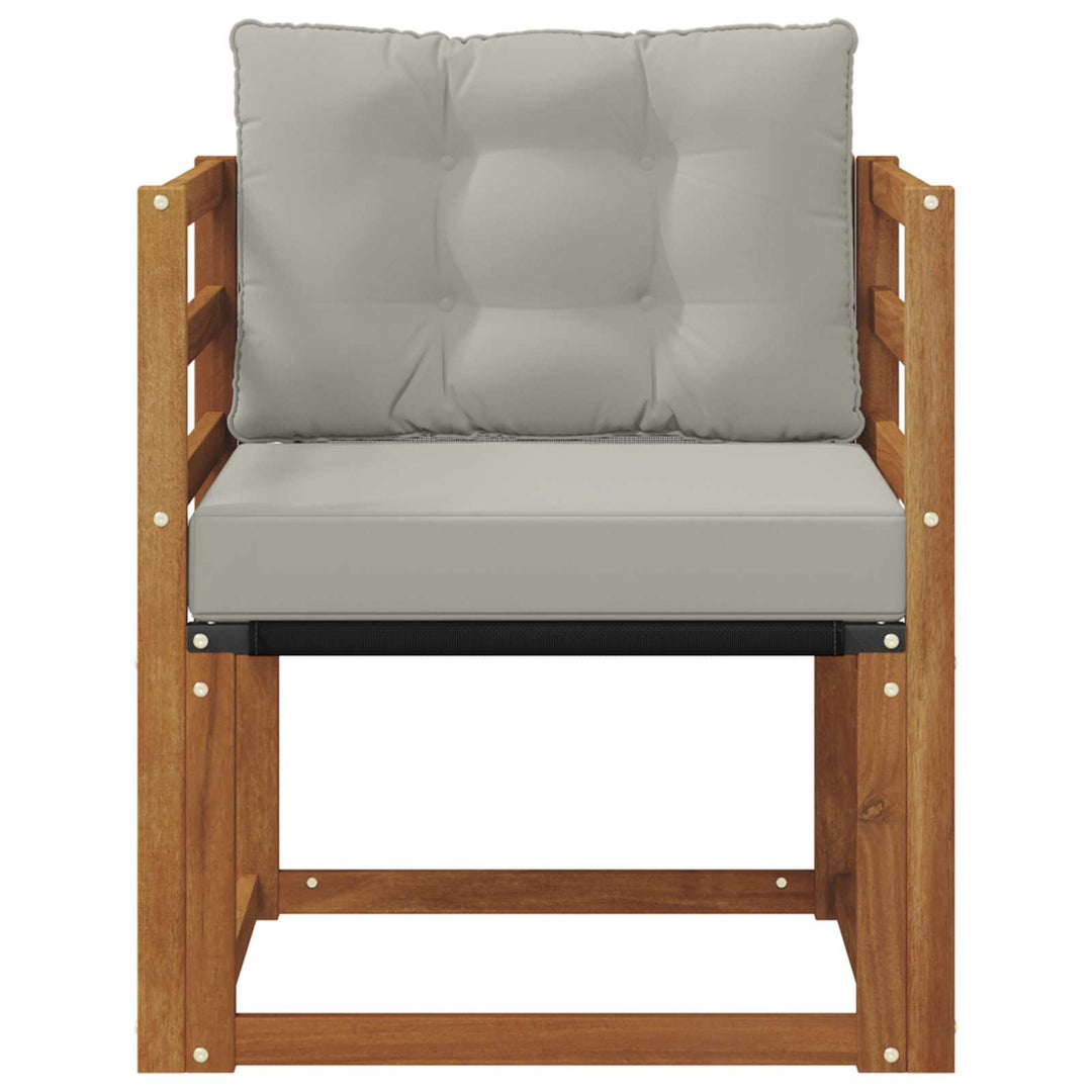 Udendørs sofa Massiv akacietræ og Textilene Naturlig og Lys Grå