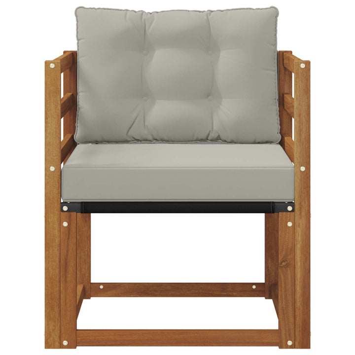 Udendørs sofa Massiv akacietræ og Textilene Naturlig og Lys Grå
