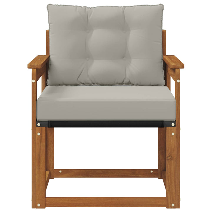 Udendørs sofa Massivt Akacietræ Naturlig og Lys Grå