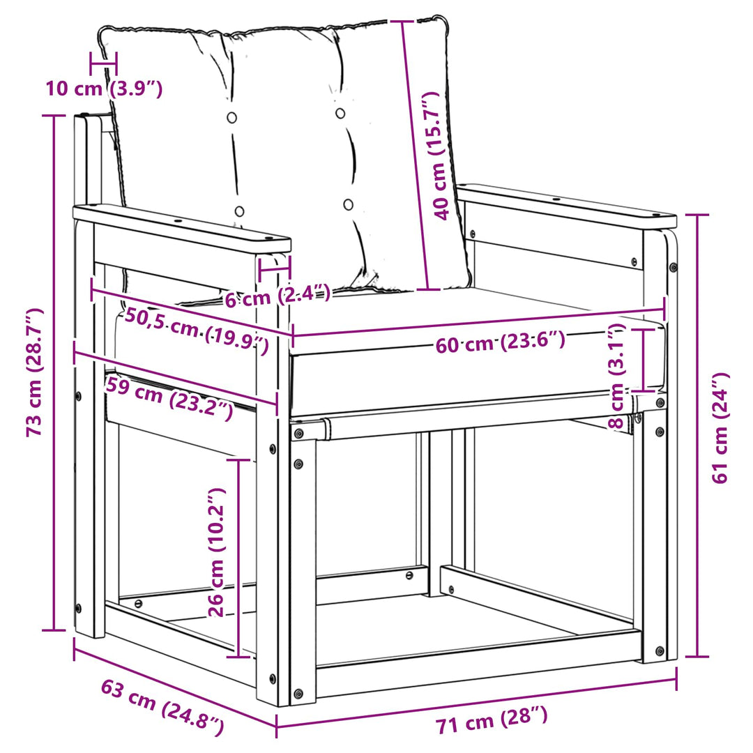 Udendørs sofagruppe Massiv akacietræ og Textilene