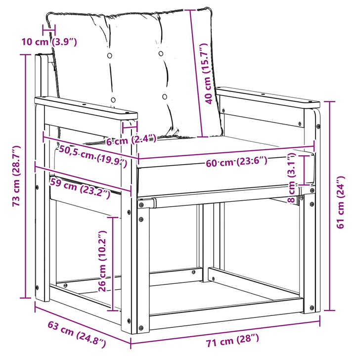 Udendørs sofagruppe Massiv akacietræ og Textilene