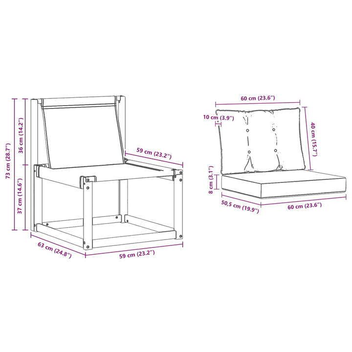 Udendørs sofagruppe Massiv akacietræ og Textilene
