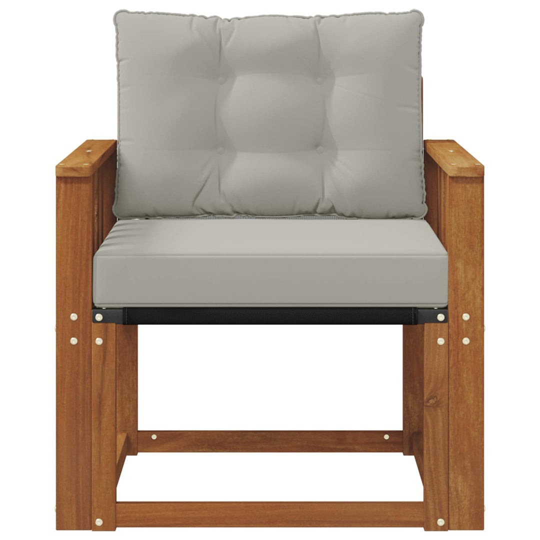 Udendørs sofa Massivt Akacietræ Naturlig og Lys Grå