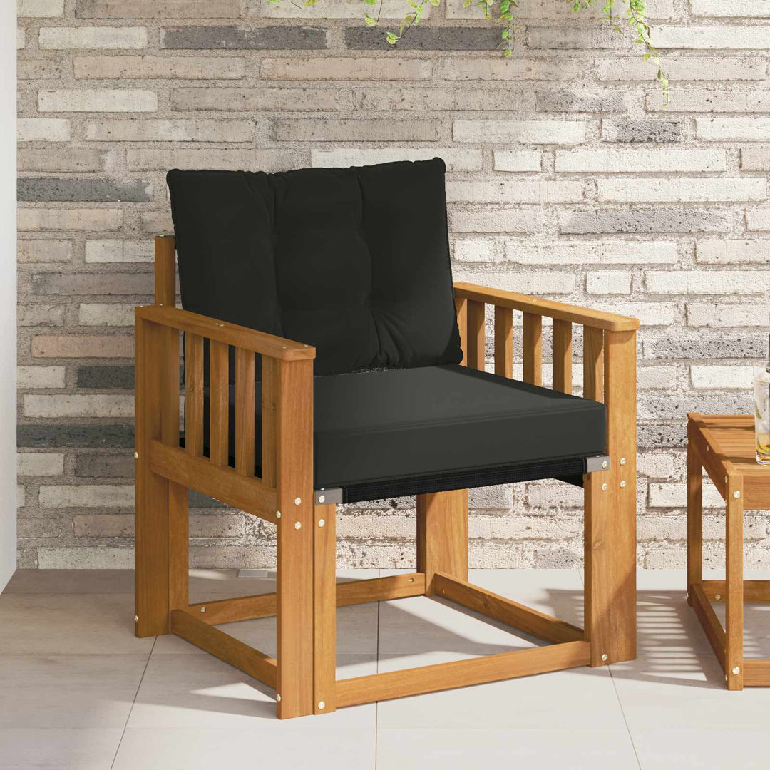 Udendørs sofa Massiv akacietræ og Textilene Naturfarvet