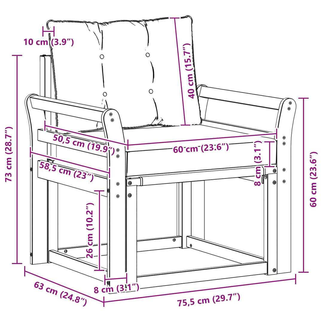 2 Stk Udendørs sofa Massivt Akacietræ Naturfarvet