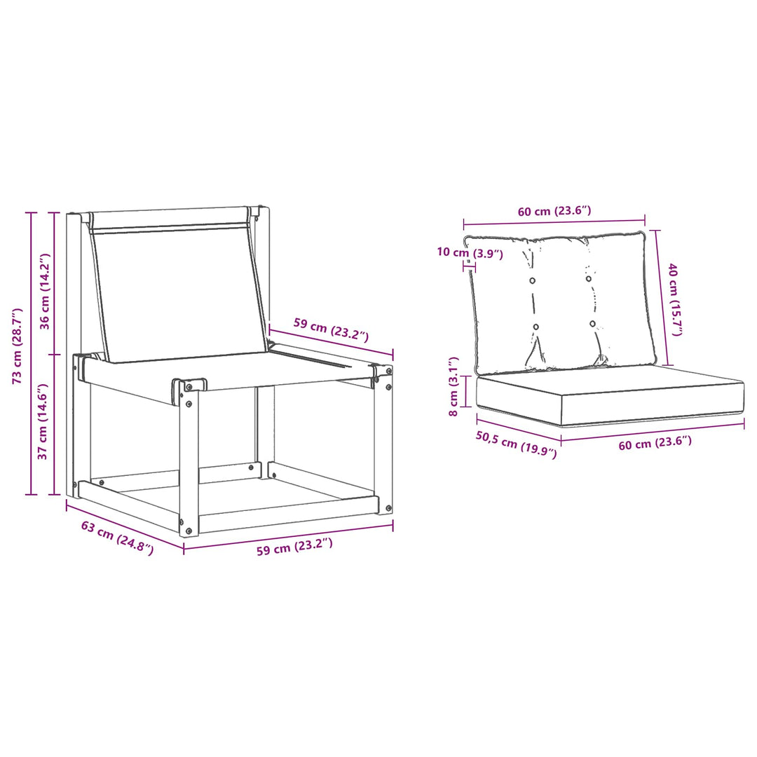 Udendørs sofagruppe Massiv akacietræ og Textilene