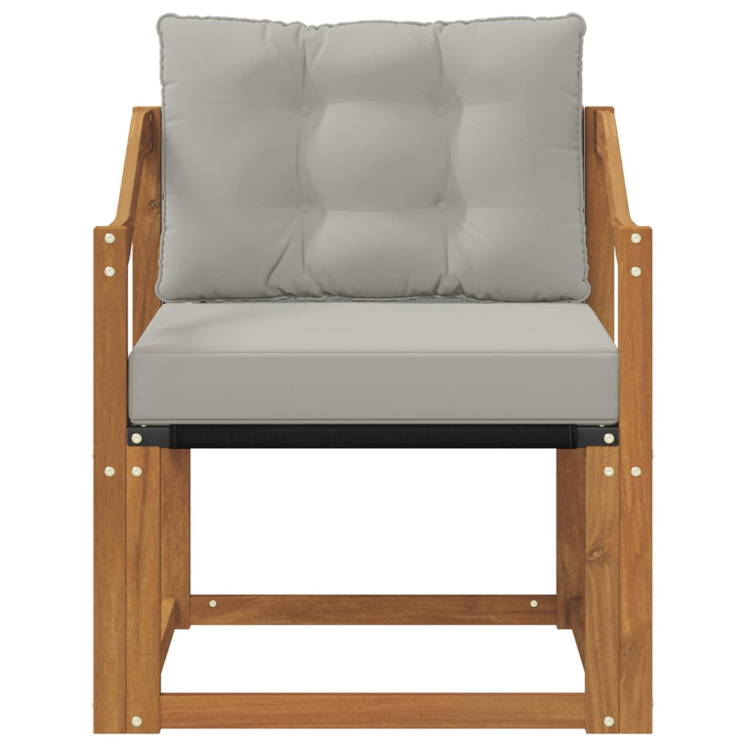Udendørs sofa Massivt Akacietræ Naturlig og Lys Grå