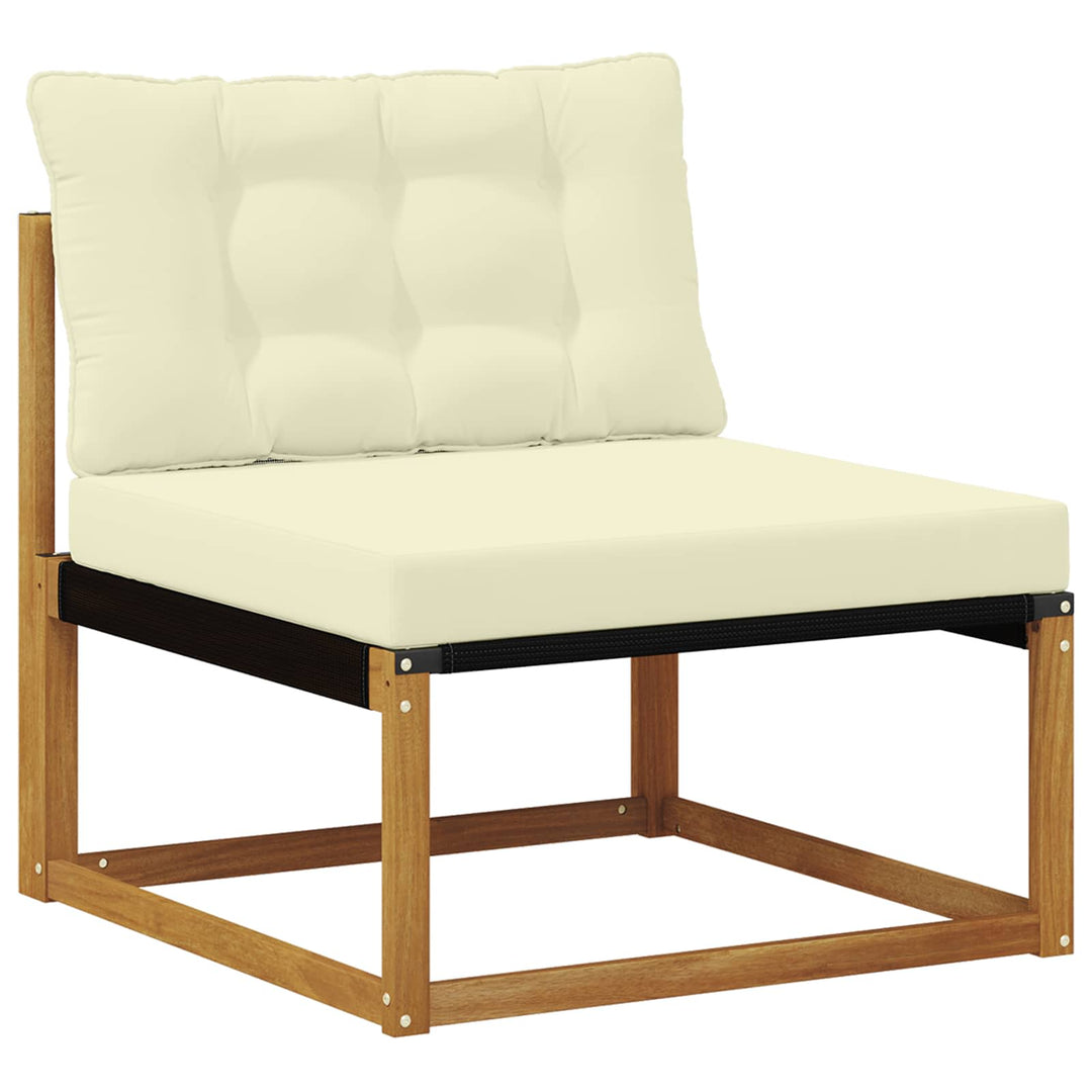 Udendørs sofagruppe Massiv akacietræ og Textilene Naturfarvet