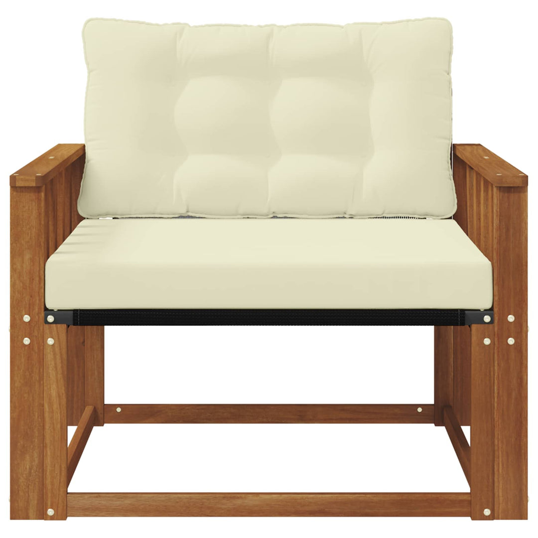 Udendørs sofagruppe Massiv akacietræ og Textilene Naturfarvet