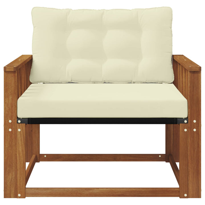 Udendørs sofagruppe Massiv akacietræ og Textilene Naturfarvet