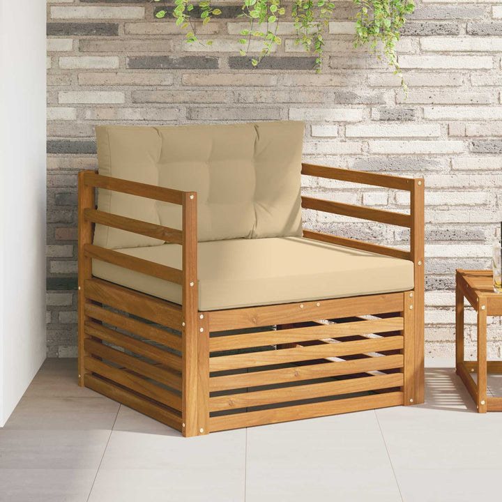 Udendørs sofa Soli Akacietræ og polyester Naturlig og Beige