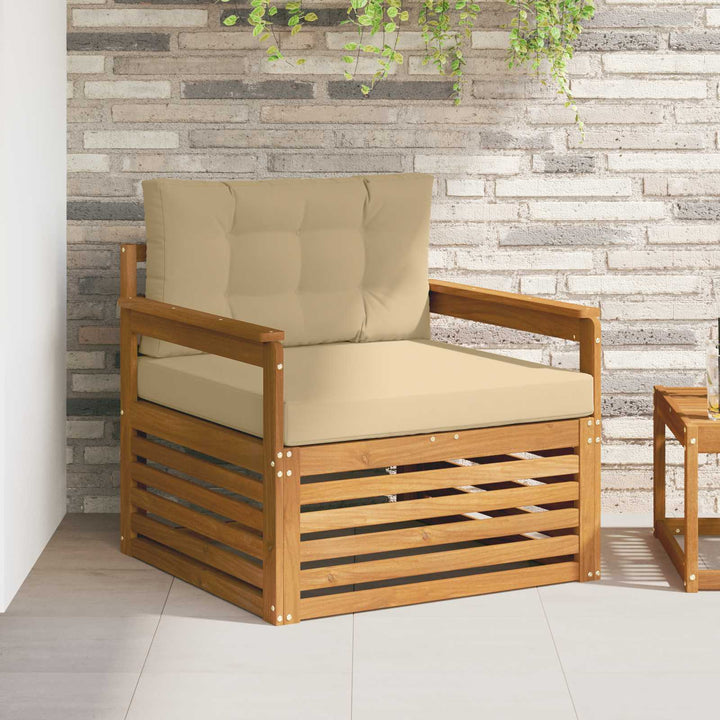 Udendørs sofa Soli Akacietræ og polyester Naturlig og Beige