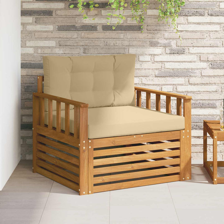 Udendørs sofa Soli Akacietræ og polyester Naturlig og Beige