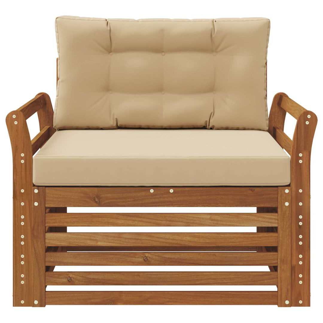 Udendørs sofa Soli Akacietræ og polyester Naturlig og Beige