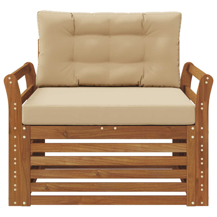 Udendørs sofa Soli Akacietræ og polyester Naturlig og Beige