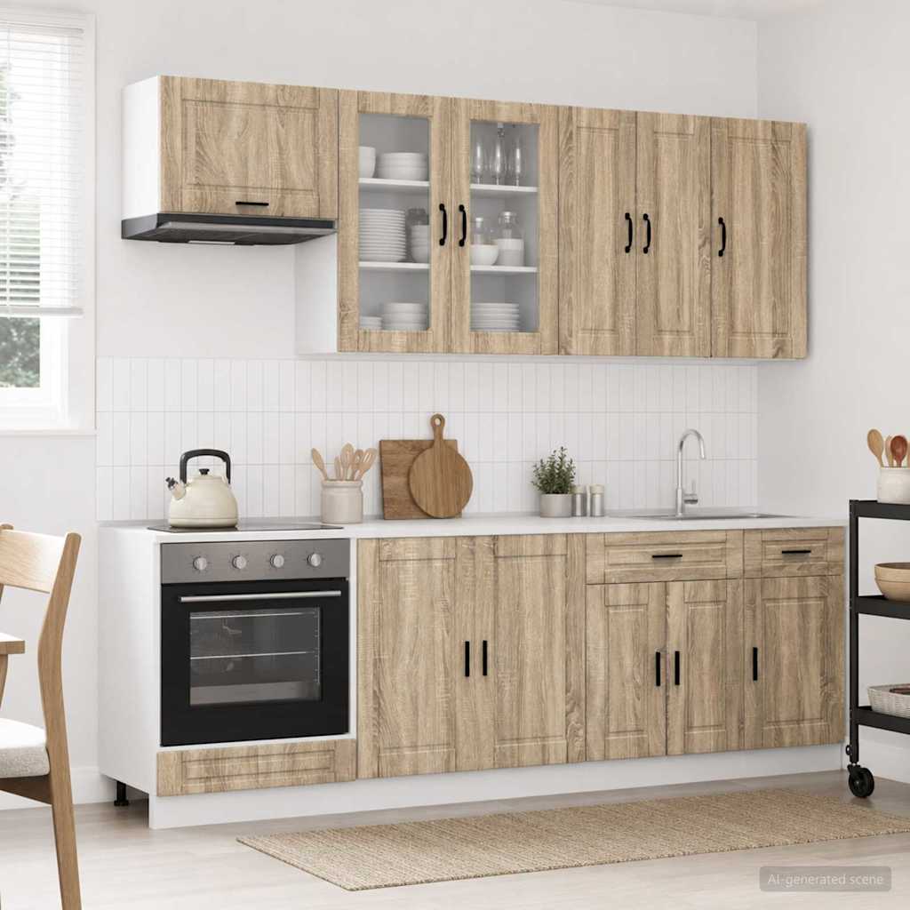 Køkken enhed PORTO 8 pcs Sonoma-eg Konstrueret træ