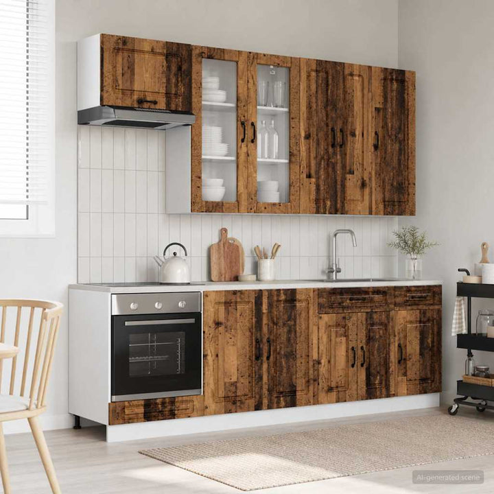 Køkken enhed KALMAR 8 pcs Gammelt træ Konstrueret træ