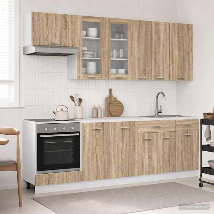 Køkken enhed LYON 8 pcs Sonoma-eg Konstrueret træ