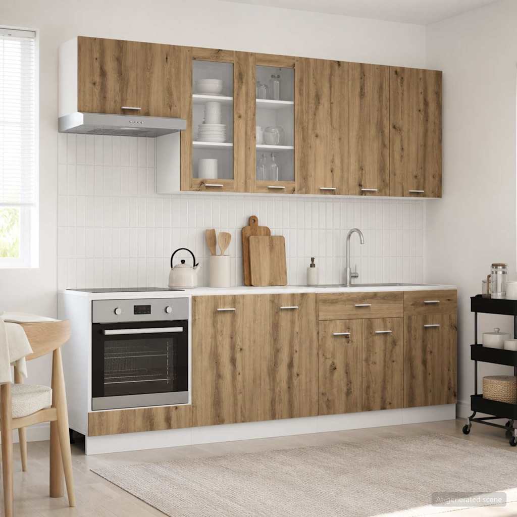 Køkken enhed LYON 8 pcs Artisan-eg Konstrueret træ