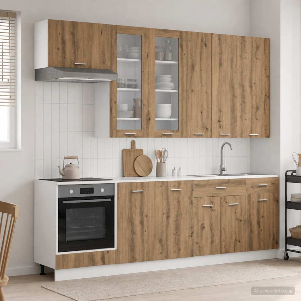 Køkken enhed LYON 8 pcs Artisan-eg Konstrueret træ