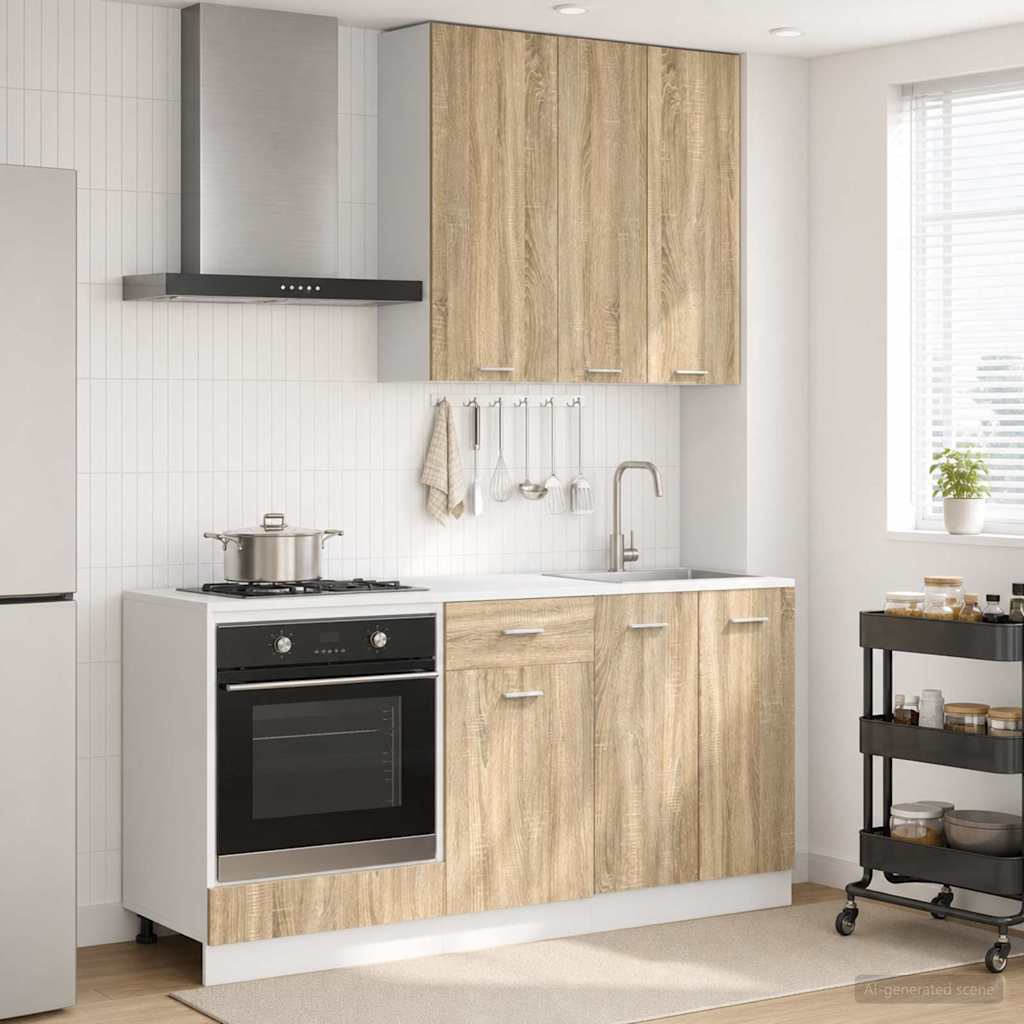 Køkken enhed LYON 5 pcs Sonoma-eg Konstrueret træ