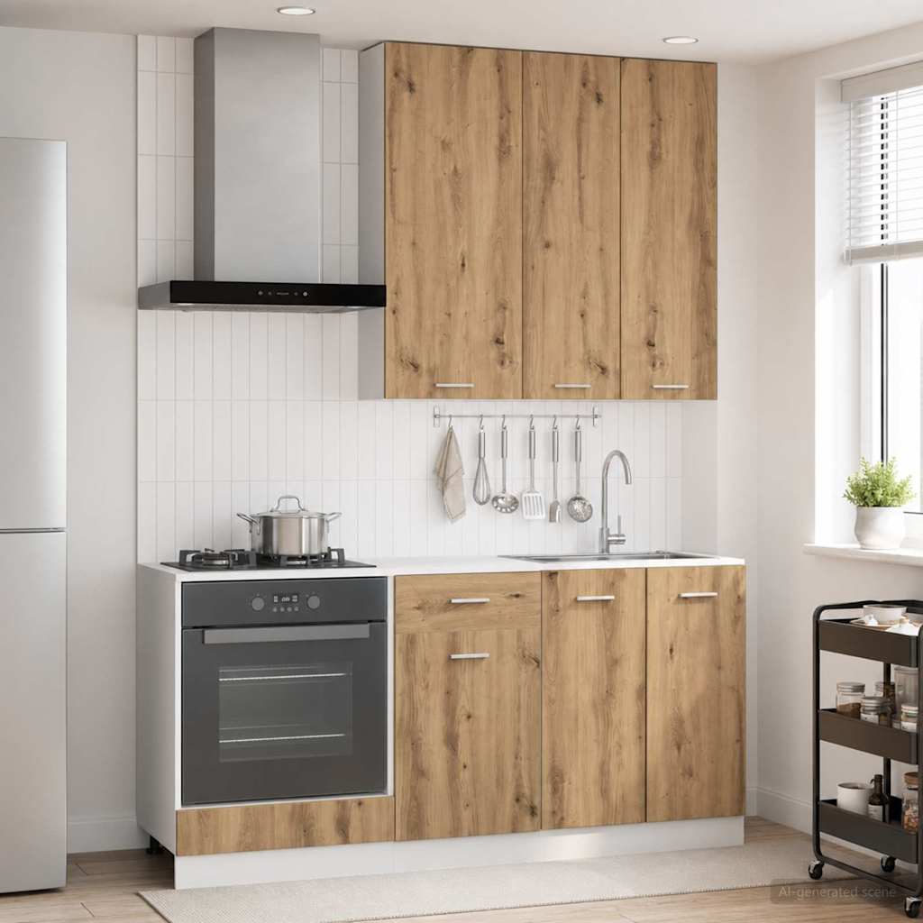 Køkken enhed LYON 5 pcs Artisan-eg Konstrueret træ