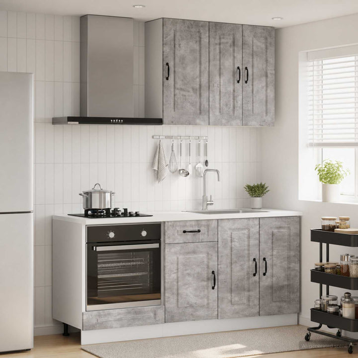 Køkken enhed KALMAR 5 pcs Betongrå Konstrueret træ