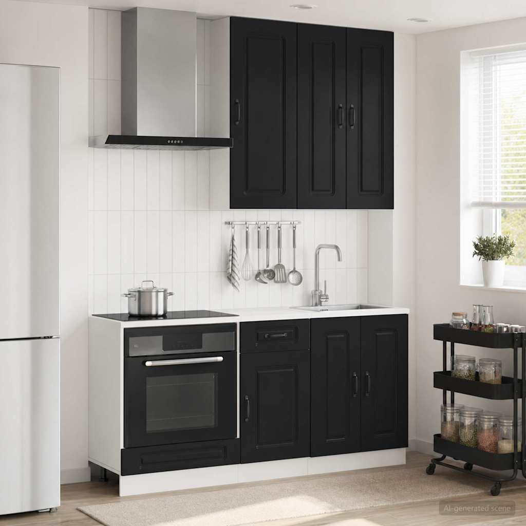 Køkken enhed KALMAR 5 pcs Sort Konstrueret træ