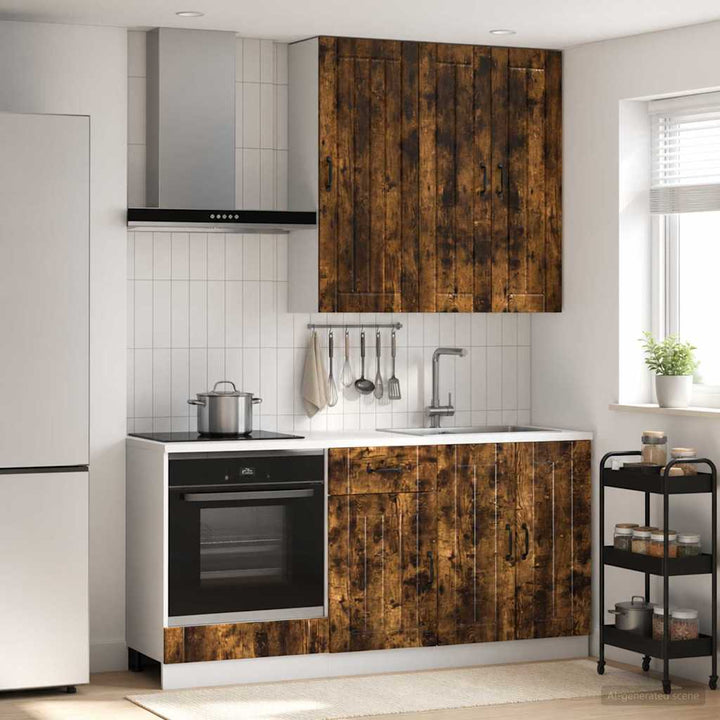 Køkken enhed LUCCA 5 pcs Røget eg Konstrueret træ