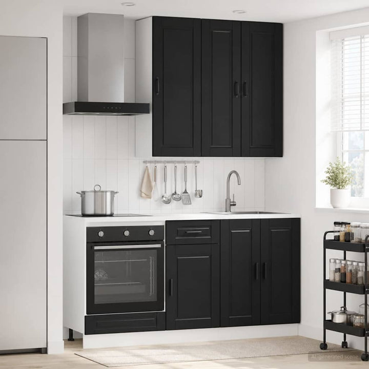 Køkken enhed PORTO 5 pcs Sort Konstrueret træ