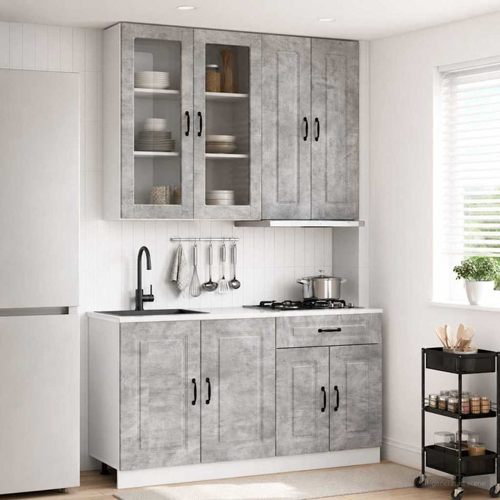 Køkken enhed KALMAR 4 pcs Betongrå Konstrueret træ